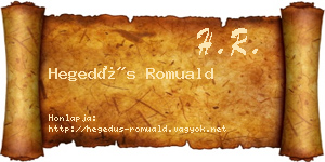Hegedűs Romuald névjegykártya