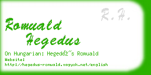 romuald hegedus business card